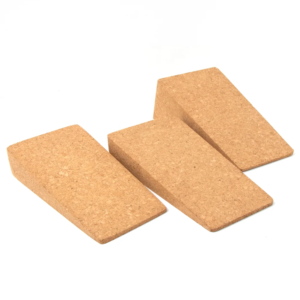 NEH 2in1 Set of 3 Cork Knee Wedge Calf Extender and Foot Stretcher for Feet, Legs and Calves Footrest Yoga Wedge Block