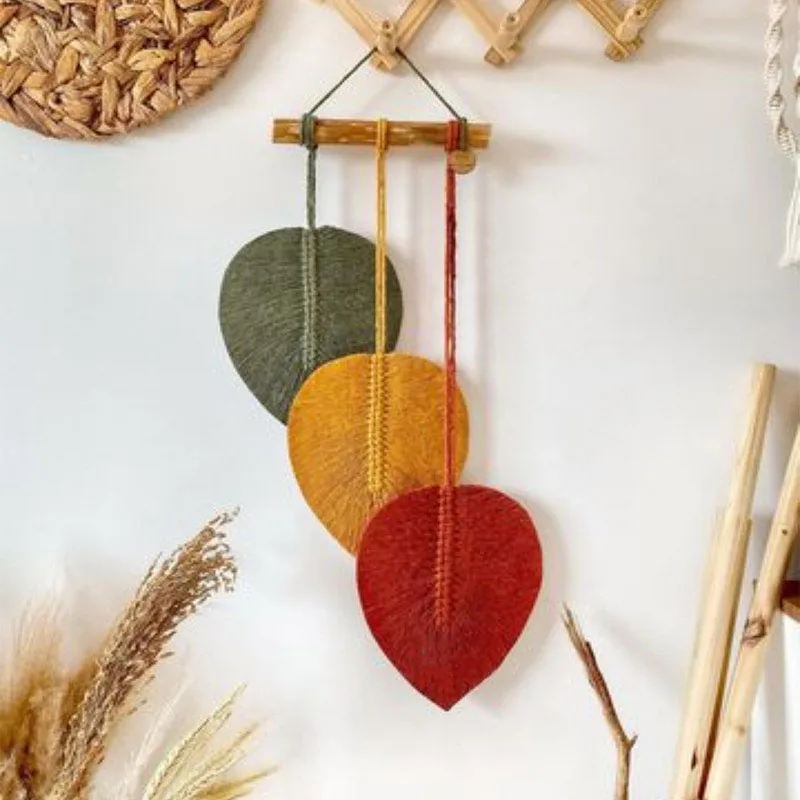 Unique wall decorations for home planter hooks plant macrame  tapestry photo farmhouse hanging macrame Leaf wall hanging