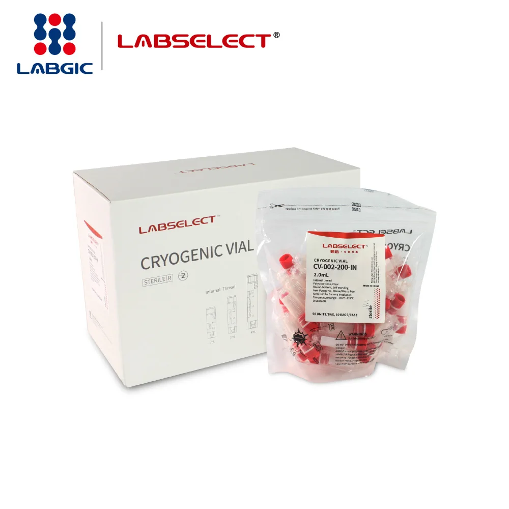Hot sale LABSELECT 2.0ml screw cryogenic laboratory equipment sterile supplies freezing tube, Internal Thread