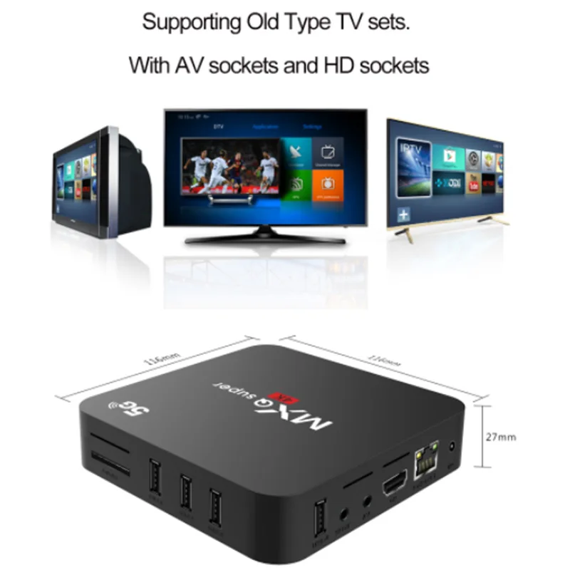 Elinksmart Hot Amazon Smart Android Tv Box MXQ Pro Super 4K with Sim Card Slot Remote Control