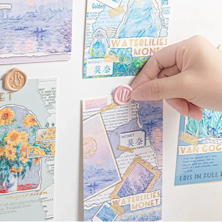 Vintage style Custom colorful 3D DIY wax seal cards scrapbook stationary envelope decorative journal planner paper stickers