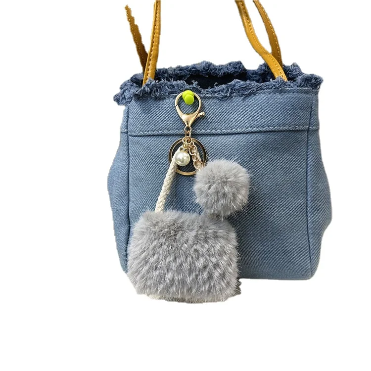 OEM/ODM Mini Bag Pendant 15cm Hanging Ornament Cute Plush Car Keychain Decoration Pearl Keychain