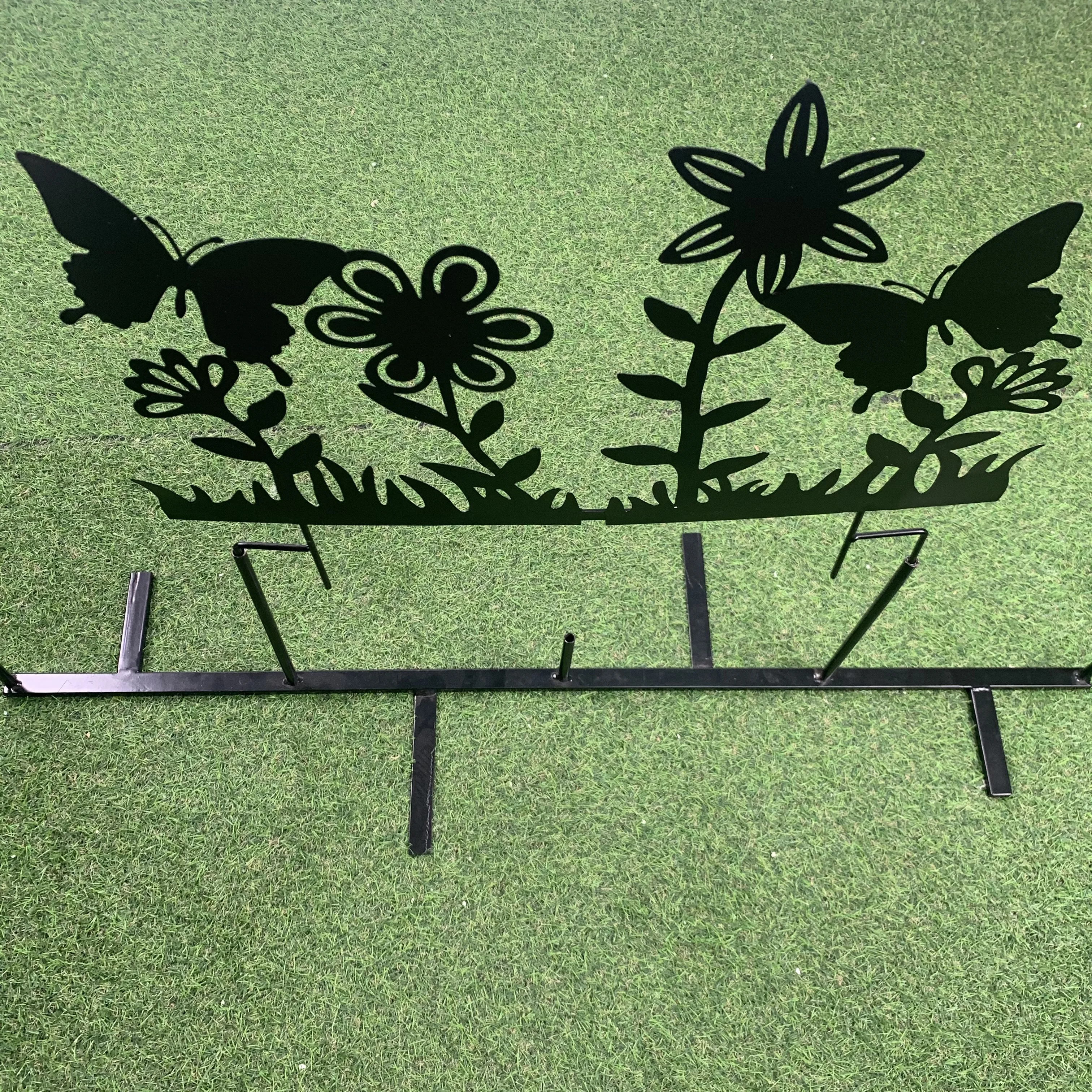 Garden Landscape Metal Border Fence Section Edging Patio Flower Bed Animal Barrier Outdoor Fences