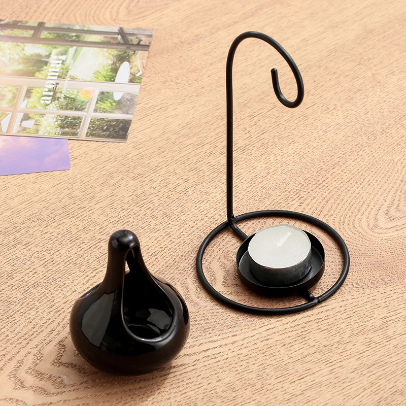 halloween ceramic wax melt burners aromatherapy essential oil burner home decor black hanging cauldron oil burner