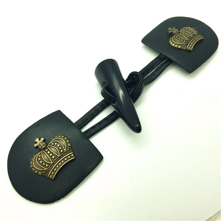 Leather buckle resin horn buckle metal crown