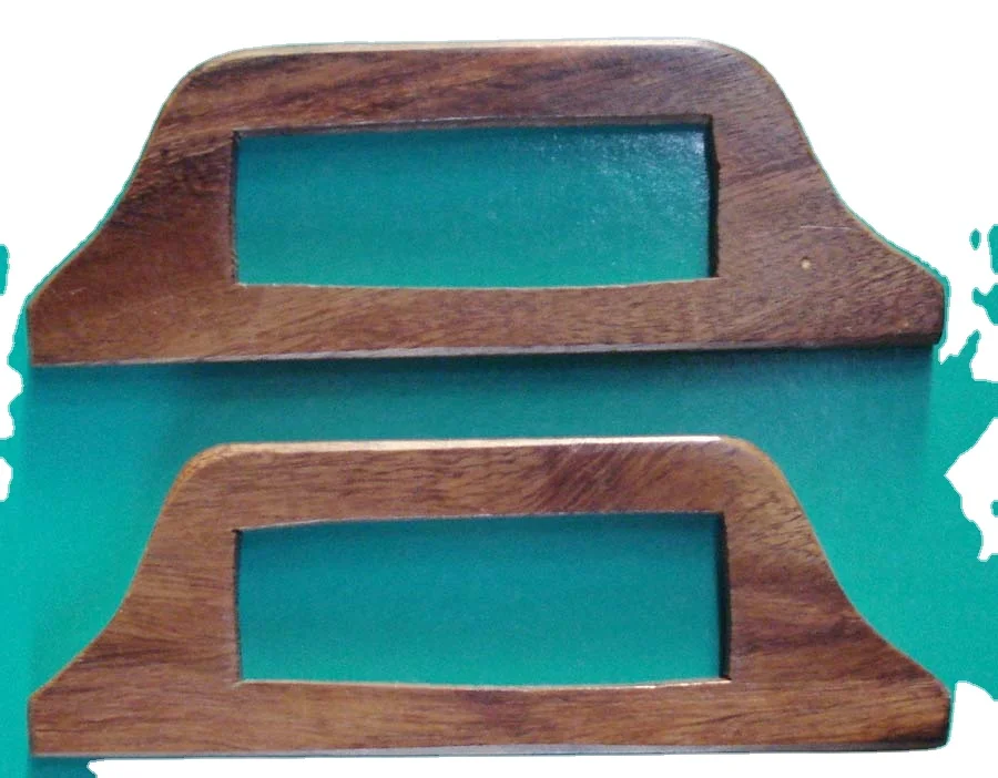 Clutch wooden bag handle