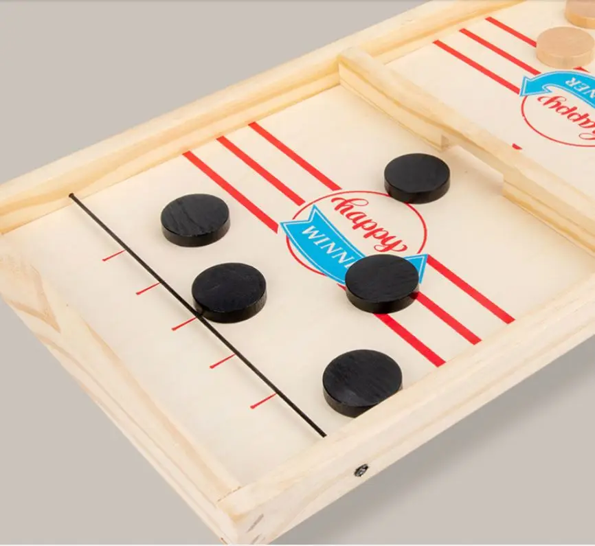 Fast Slingshot Table Bouncing  Hockey Party Winner Board Game wooden hockey game