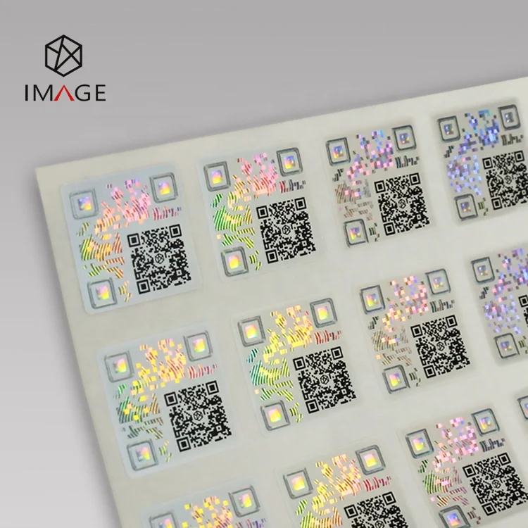  3D изготовленный на заказ самоклеящиеся QR код безопасности голографическая с мерами защиты от