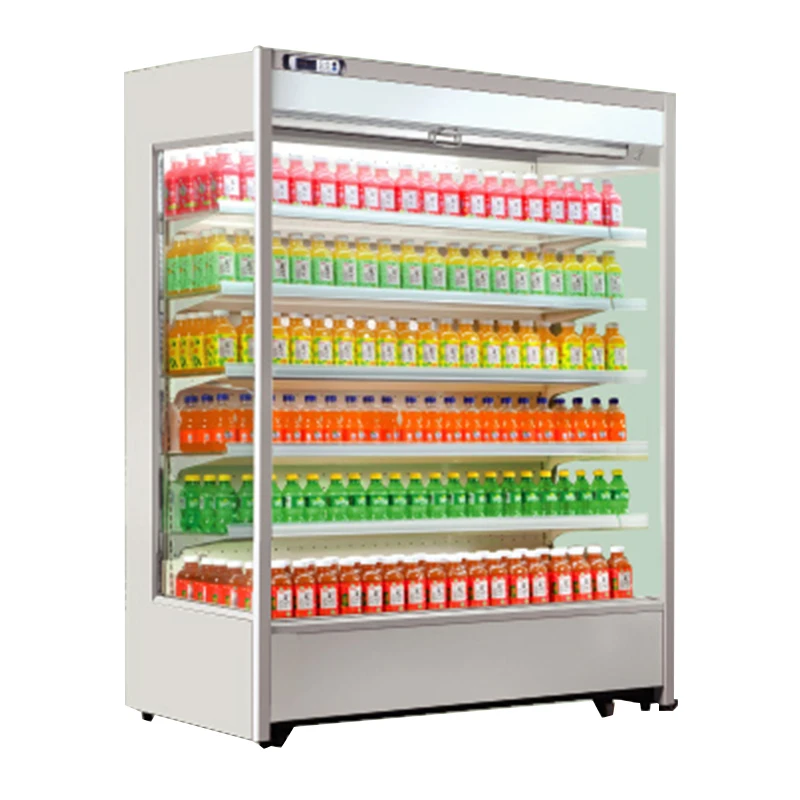 Supermarket two glass doors beverage cooler display refrigerator beer showcase cooler fridge