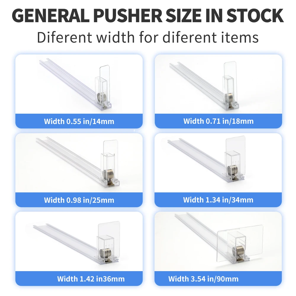 Plastic Warehousing Supermarket  Fast Glide Tobacco Pusher Organizing Drinks Cigarettes Nail Polishes Mask Displays shelf pusher