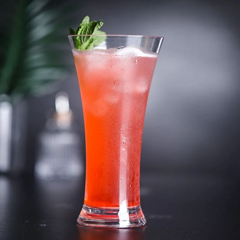 Unique Customized Plastic Hurricane Cocktail Glass Plastic Drinkware Hurricane Cocktail Glasses Wine Glass Juice Drinking Glass