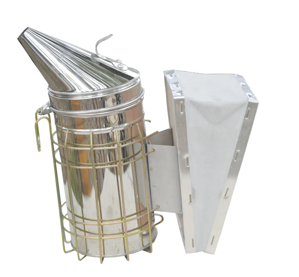 stainless Steel Bee Smoker with Heat Shield Beekeeping Equipment