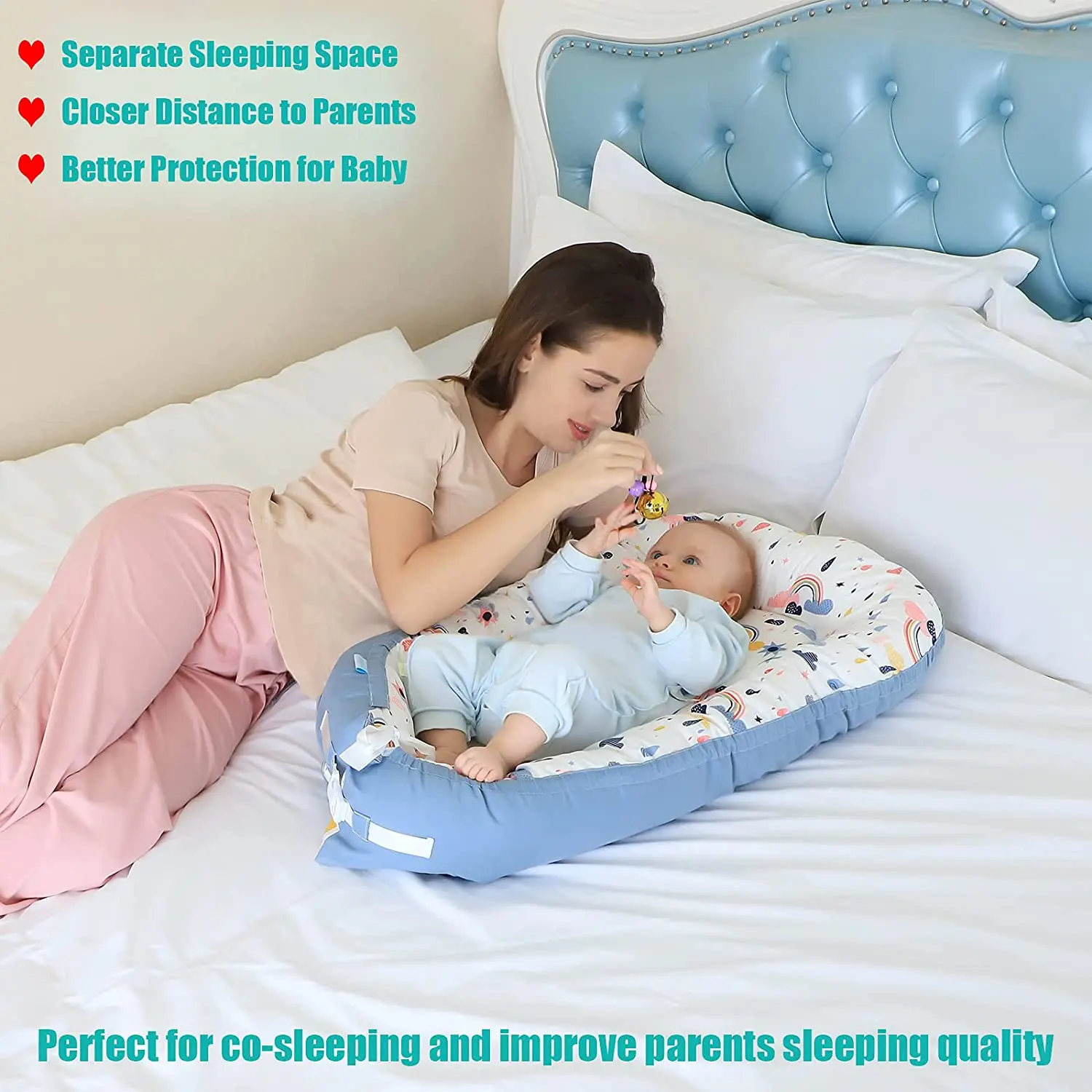 Hot Sell Promotional Washable Portable Cotton Foldable Baby Sleep Nest Sleeper Newborn Safe Lounger Snuggle Baby Nest
