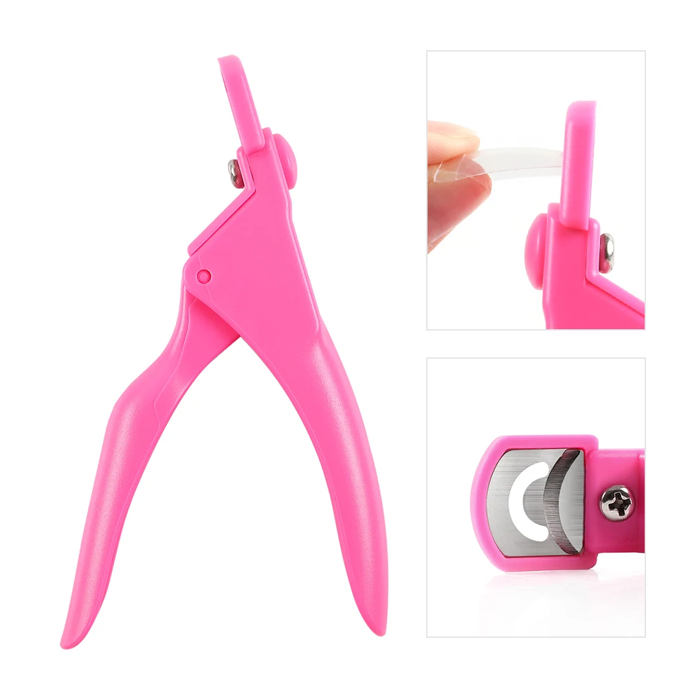 High Quality Professional Manicure/Pedicure Acrylic False Nail Art Tips Clippers Edge Cutter Pink Nail Nipper Tools Stainless Steel sample