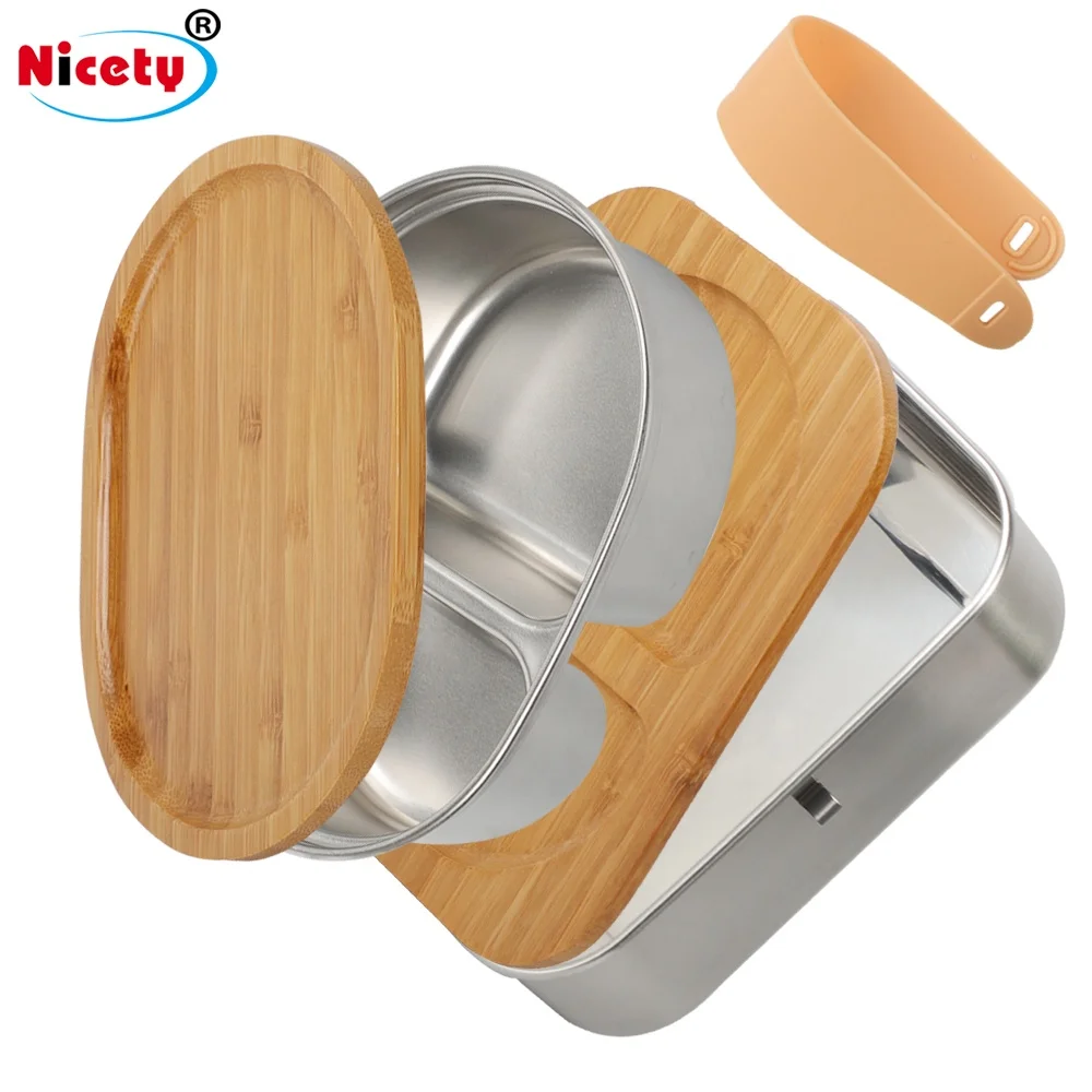 Ланч-бокс Nicety Bento с бамбуковыми крышками полный контейнер для еды набор взрослых экологически чистые пищевые контейнеры детей