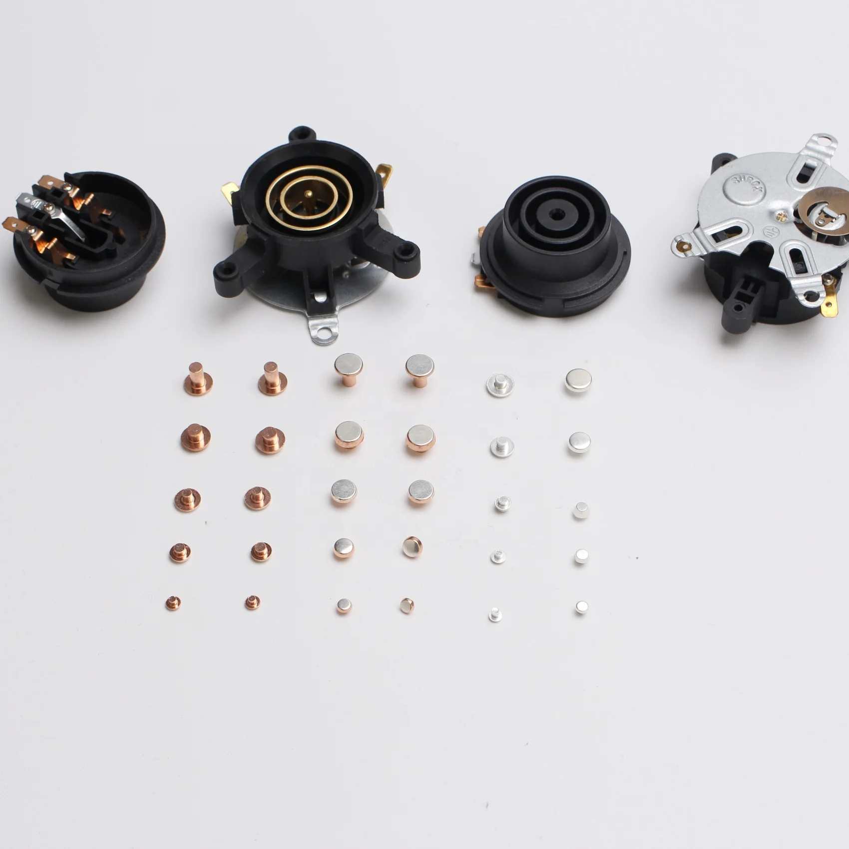 Factory Outlet Silver Alloy Electrical Contacts Trimetal Rivet For Thermostat