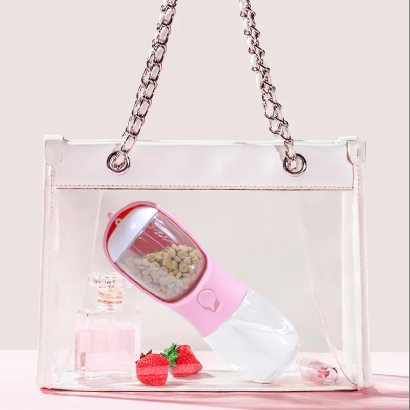 Food Grade Bottle Leak Proof Portable Pet Bottle Manufacture Puppy Water Dispenser with Food Container for Pets Outdoor Walking