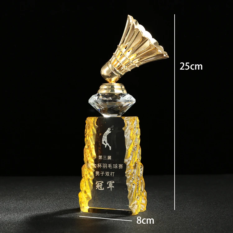Cheap k9 crystal ball sports basketball badminton Trophy