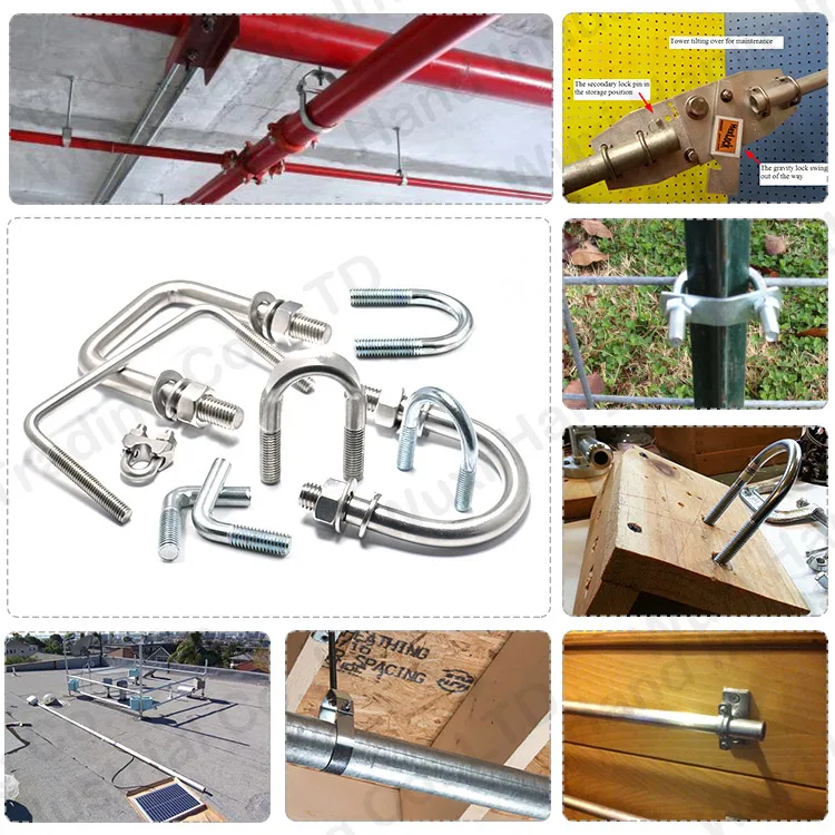 Custom Hot Dip Galvanized M6 M8 M10 Stainless Steel Bending Pipe Clamp Truck U Bolt and Wheel Nut