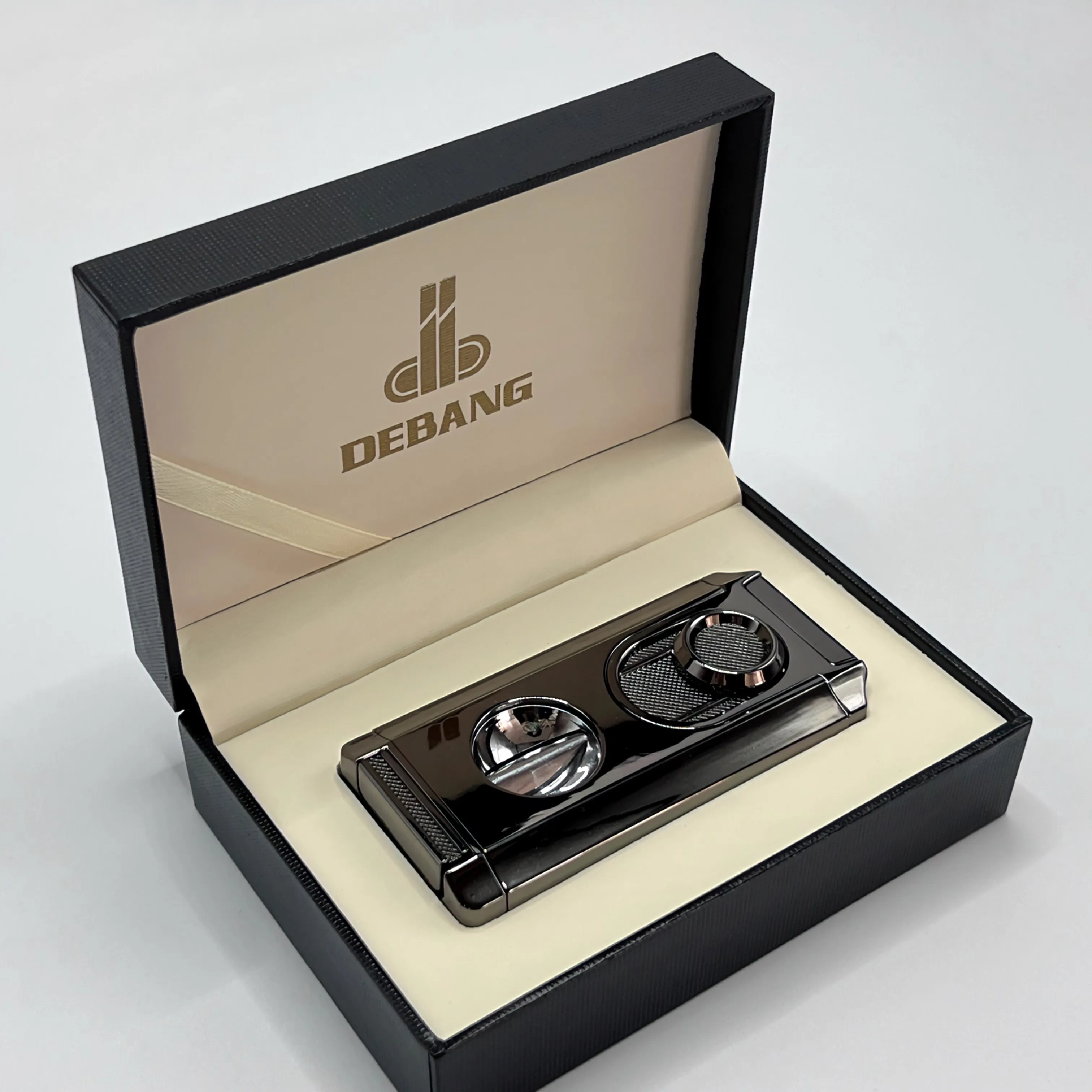 DEBANG Cigar Lighter best seller Exquisite gift box Triple Flame cigar torch Lighter with Lighter Holder and cigar cutter