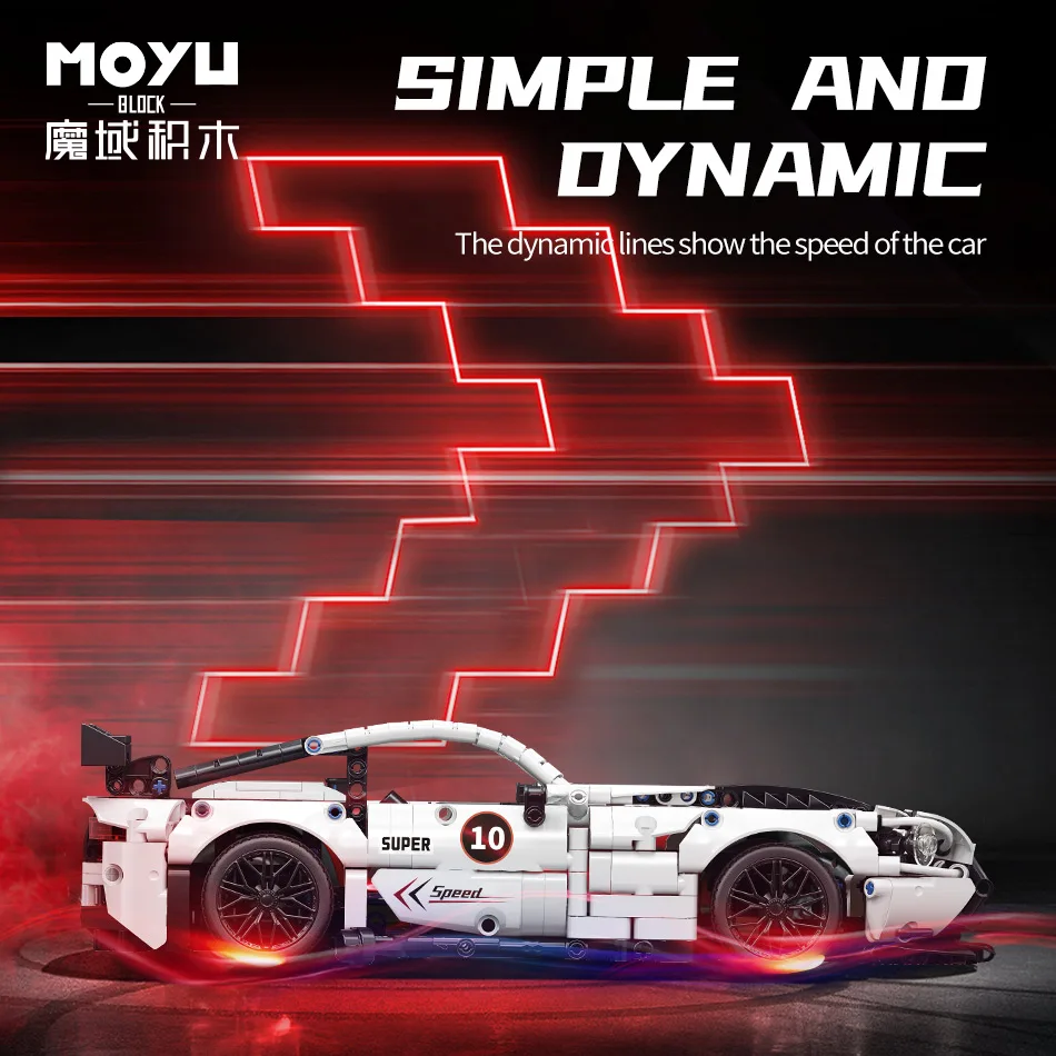 MOYU MY88317 1/14 Racecar Model DIY Assemble Bricks Model Sports Racing Car Educational Building Blocks Toys for Kids