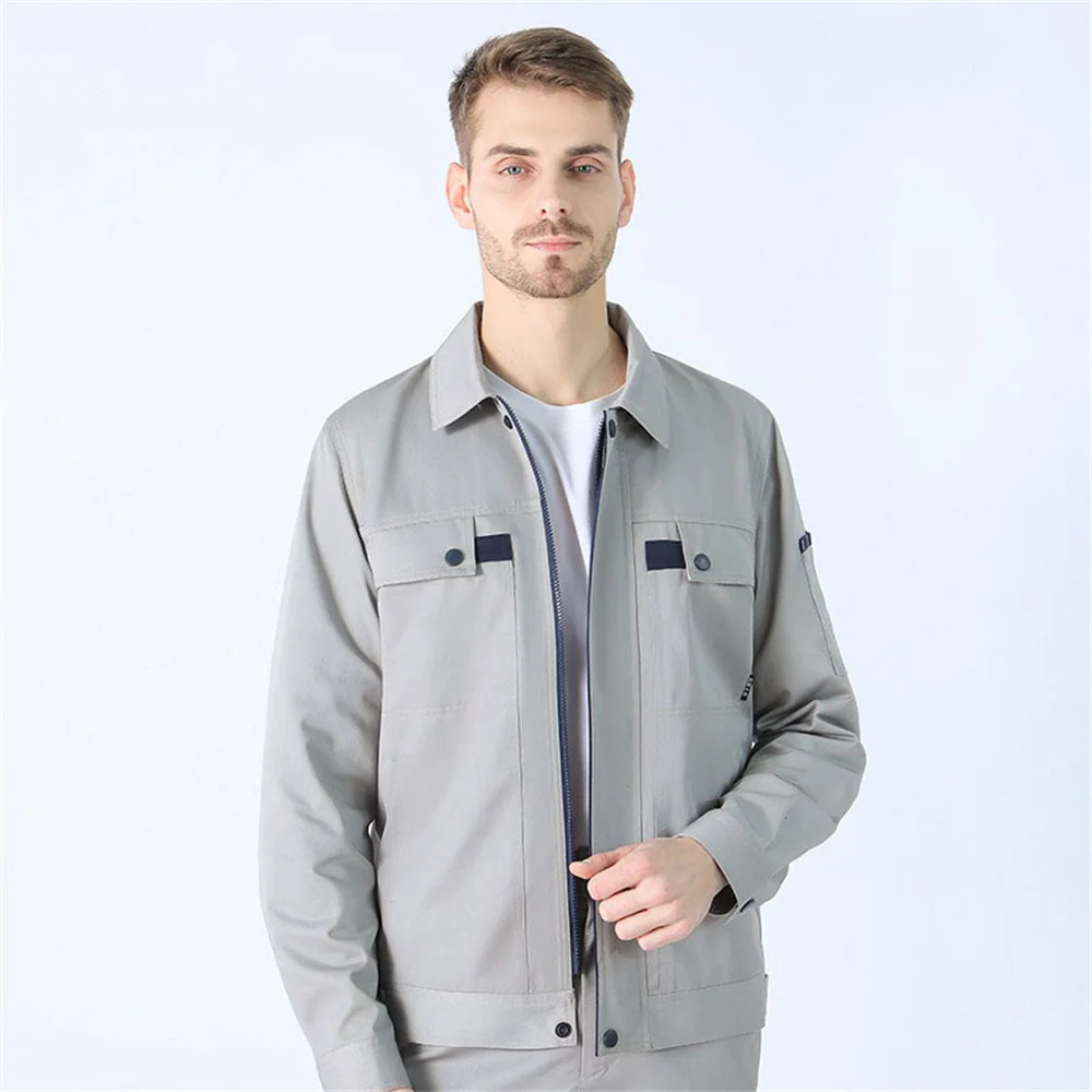 Wholesale Professional Kaki Workwear Worker Uniform Polyester Workwear Windproof work clothes