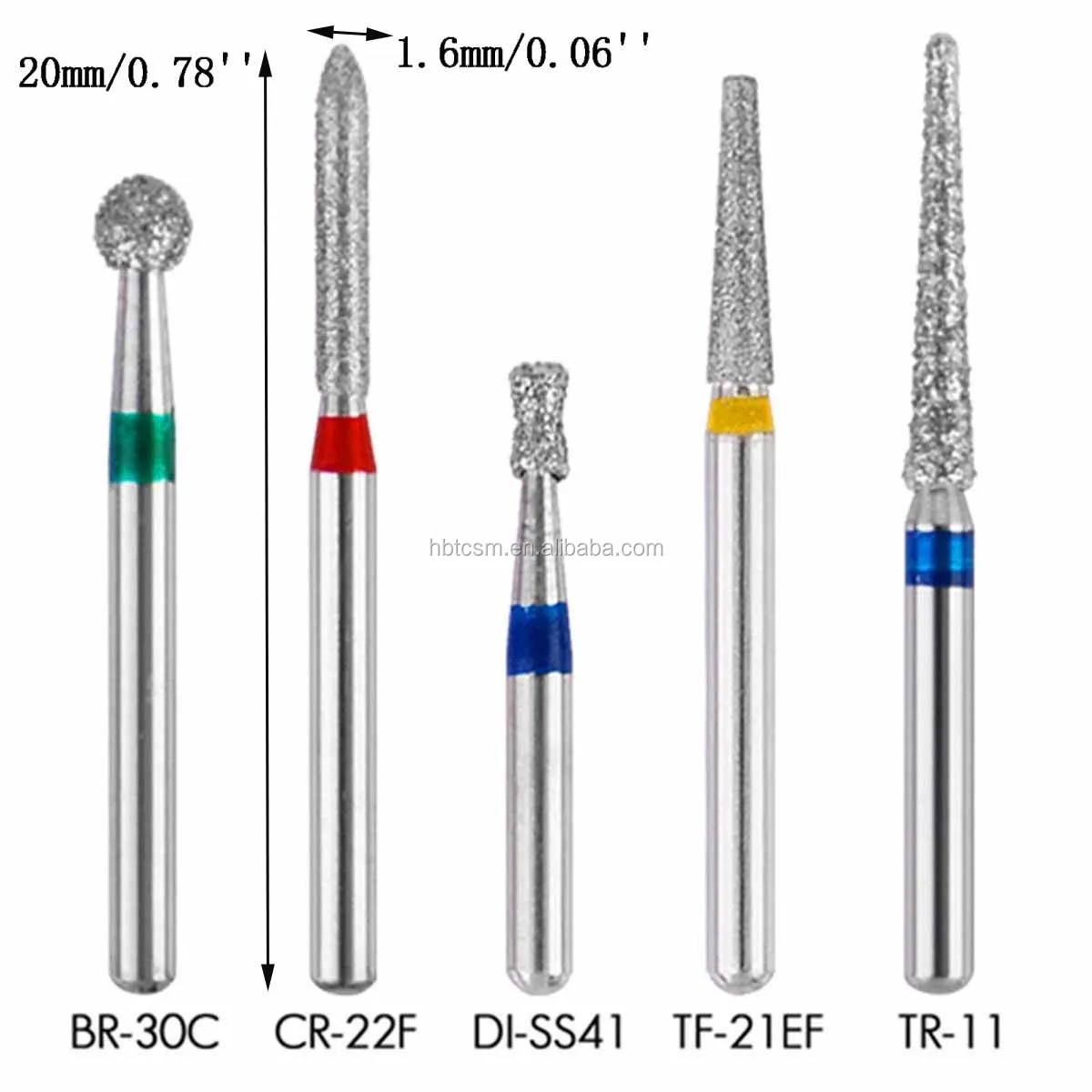 High speed double layer diamond powder all types dental diamond bur