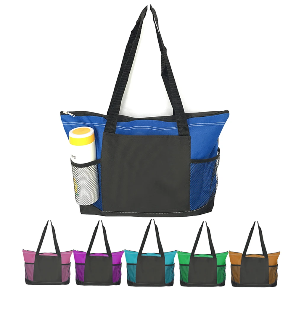 Fashion Shopping Walkers 600 Denier Polyester Tote Bag With Two Side Mesh Pocket