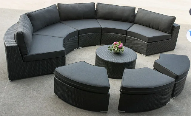 rattan furniture new model outdoor semicircle sofa set