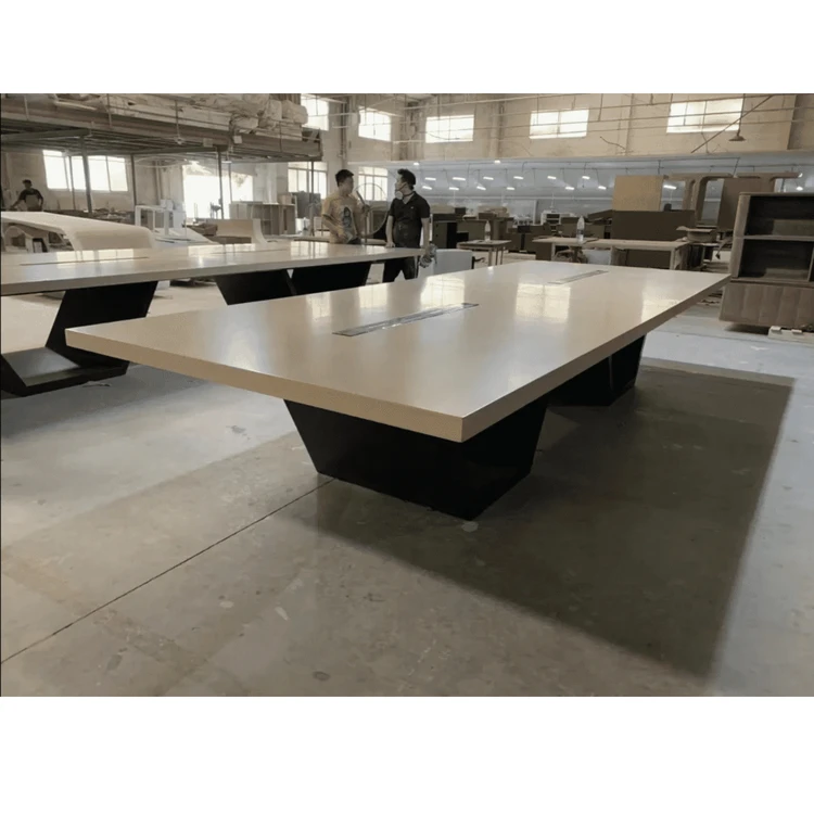Yellow Desk Top Hot Sale Standing Conference Table 14 Seat MDF Boardroom Furniture