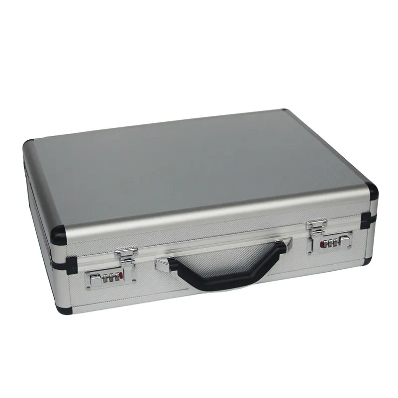 Silver Aluminum Frame Light Wight Attache Tool Case Durable Aluminum Suitcase With Detachable Pick And Pluck Foam