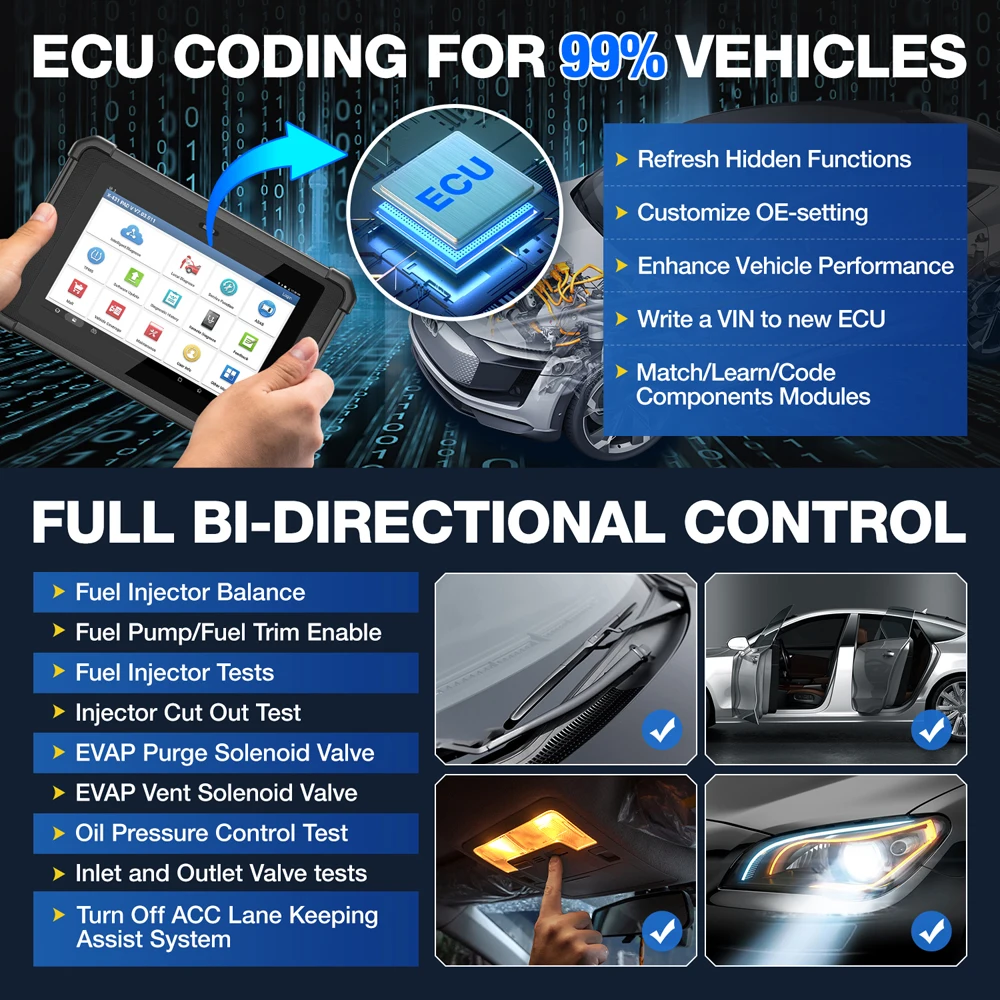 2024 Launch X431 PAD V Elite J2534 Programming Auto Diagnostic Tool ECU Online Coding CAN FD OBD2 Code Reader as PAD VII