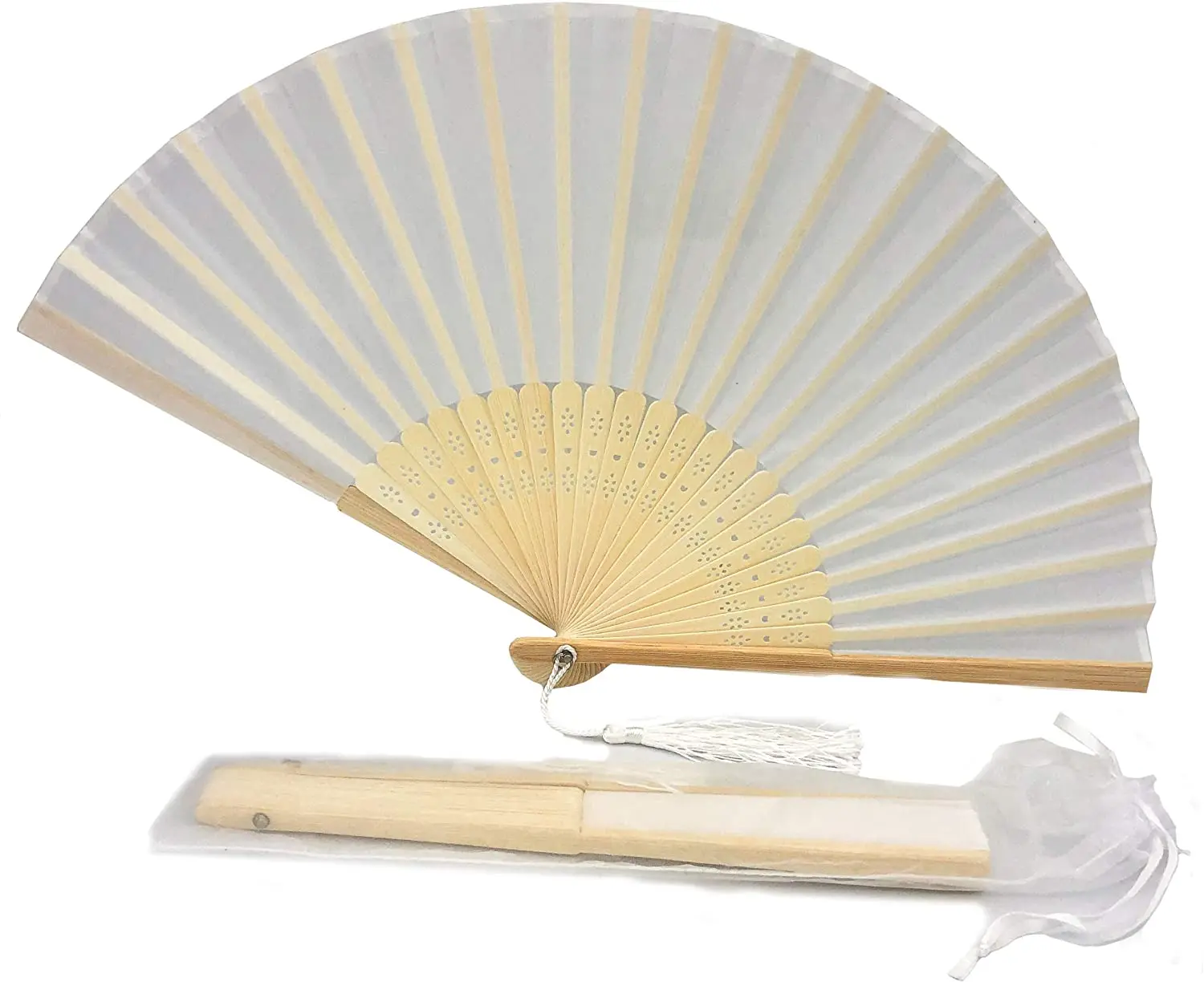 Shunli one side printing hand paper fan white hand help paper fans bulk paper hand fans wedding favors with bags