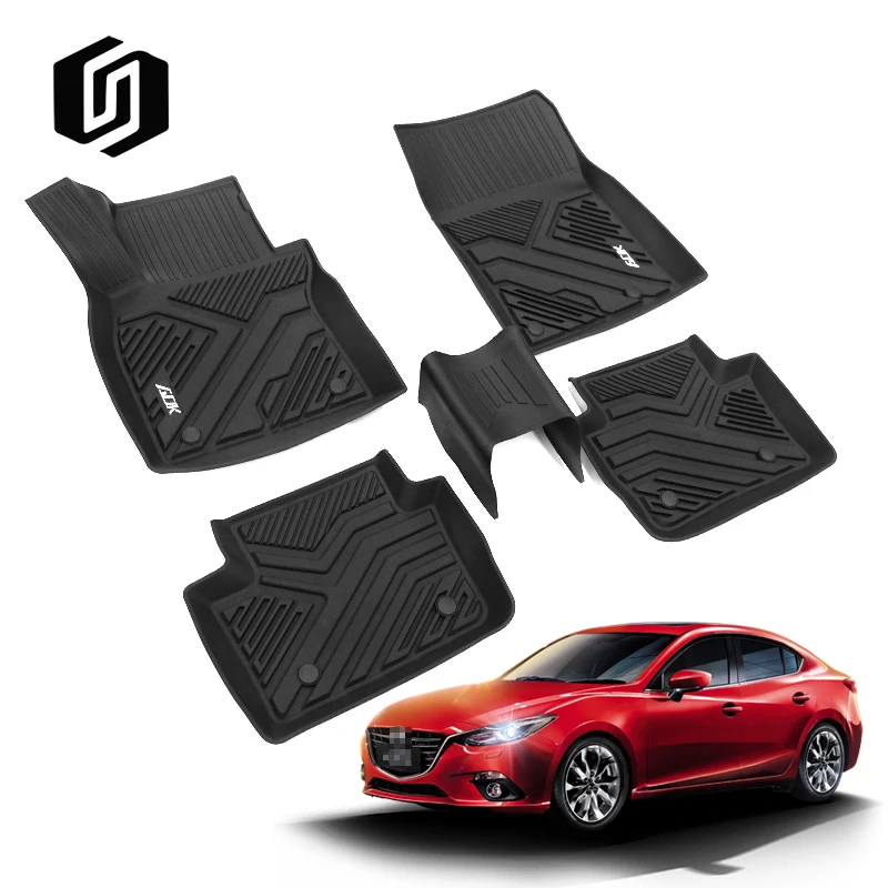 Factory Supply Four Seasons 3d Carpet Car Mat 3 Pieces Anti-Slip TPE Car Mats For MAZDA UNKCERA 2019+