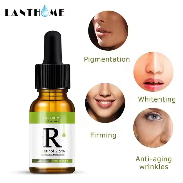 Private Label OEM Anti Aging Wrinkle Firming Brightening Skin Care Hyaluronic Acid and Vitamin E Face 2.5% Retinol Serum