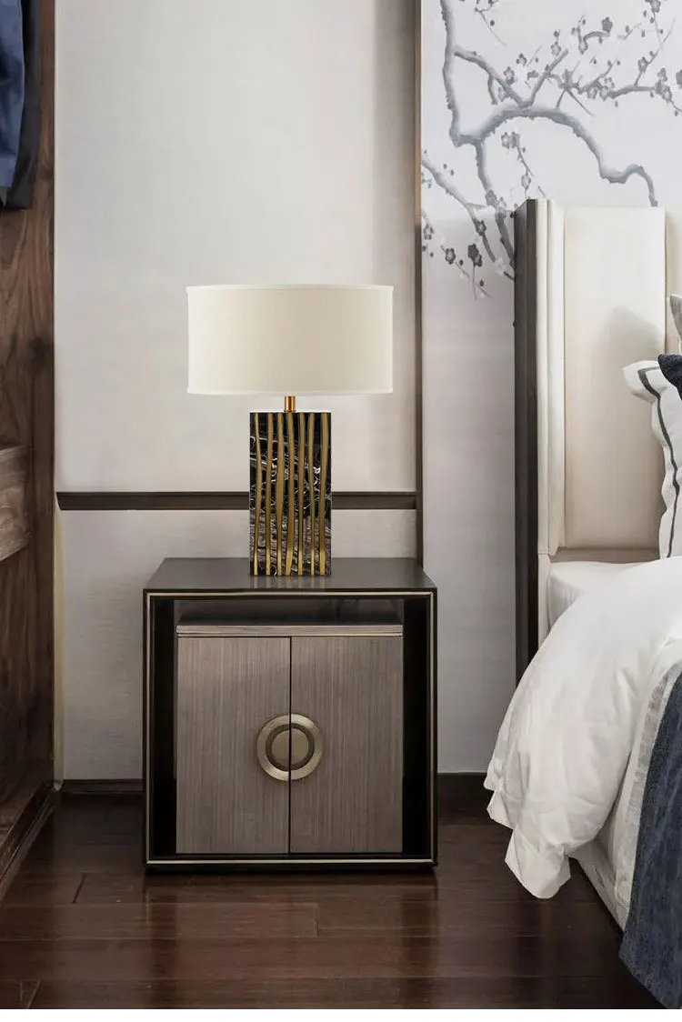 Modern marble desk lamp led Nordic designer creative hotel club villa bedroom table light reading decoration lamp