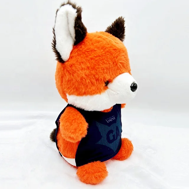 Customized logo Vest Red Fox plush doll stuffed animals toy fox for kids toys