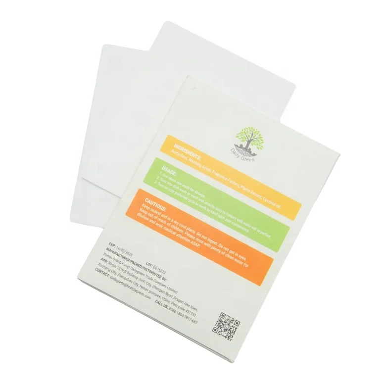 Daily Use Eco Friendly Automatic Dishwasher Detergent Sheets Dishwashing Sheet