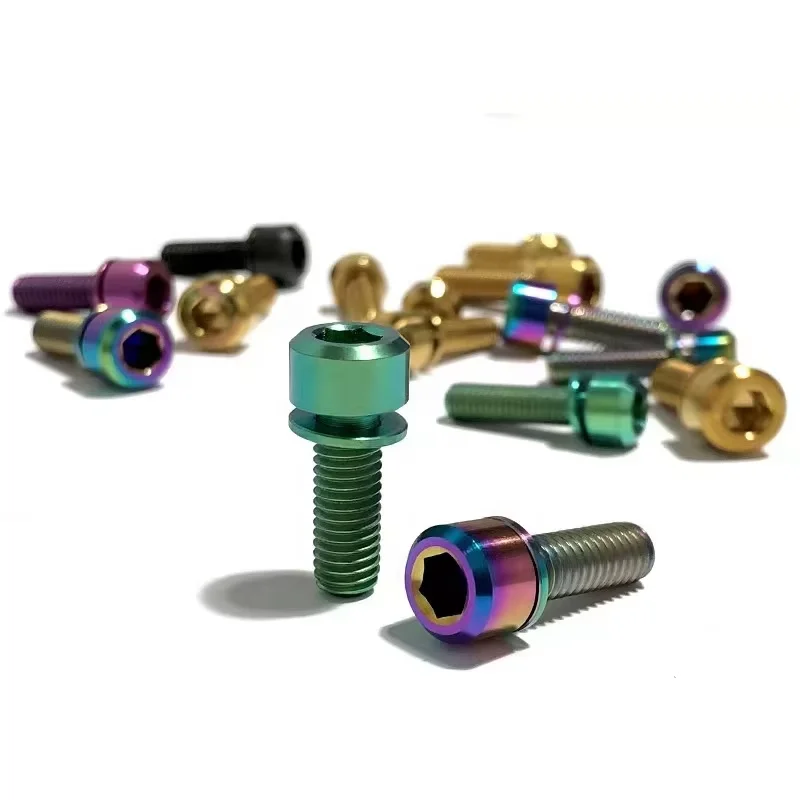 Custom Gr5 M8 Titanium Bolts Set M6 M5 M10 Baut Titanium Hexagon Torx Flange Head Screws Gr5 M3 For Motorcycle Bicycle