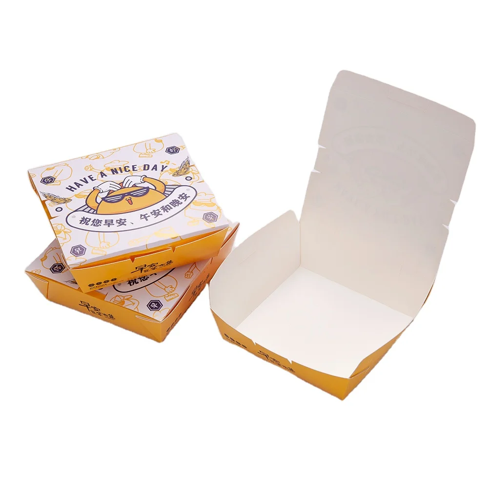 Custom Eco Disposable Kraft Restaurant Chinese Noodle Chicken Packaging Togo Containers Take Away Lunch Packing Food Paper Box