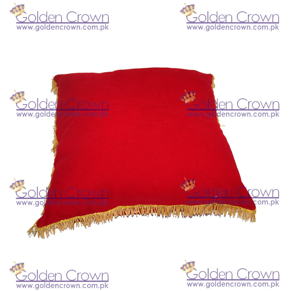 Wholesale Cushions Coussin rouge velours frange | custom made sofa pillow cover / velvet cover