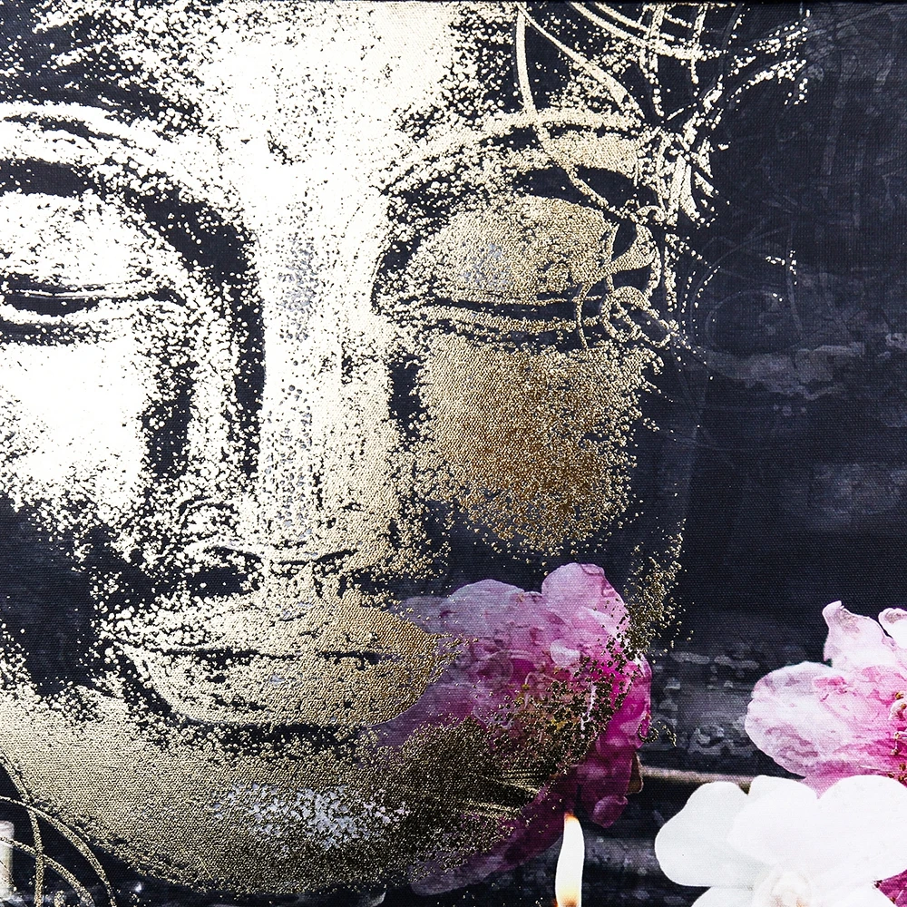 Verified manufacturers Wholesale Hot Selling Home Decoration Modern Gold Foil Canvas Art Abstract Buddha Printing Hand Made Art
