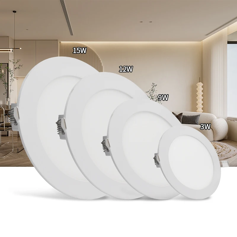 KEOU Round Square 3W 6W 9W 12W 15W 18W 24W Flat Led Panel Lights For Office Lighting