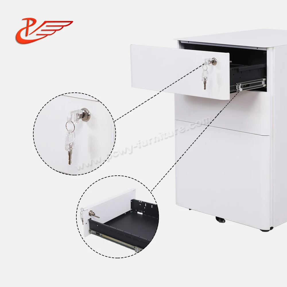 
new style 3 drawers Office furniture Steel metal mobile storage cabinet with drawers 