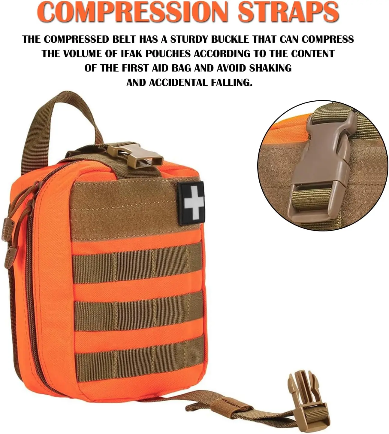 Hot Sale High Quality Tan 900D Waterproof Nylon Rip Away Tactical Frist Aid IFAK Trauma Kit Pouch