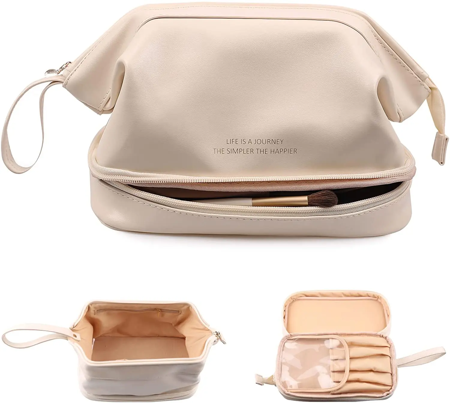 Wholesale Custom Girls Cosmetic Bags Cases Ladies Double Layer Makeup Bag Women Travel Make Up Toiletry Organizer Bags
