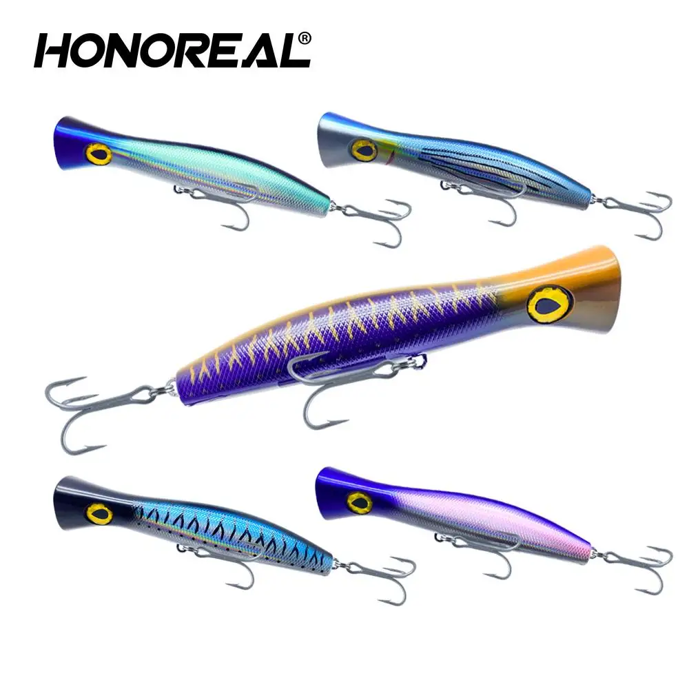 HONOREAL 200mm 116g OEM Saltwater Tuna Fishing Lure Popper Long Casting Top Water Floating Popper Fishing Lure