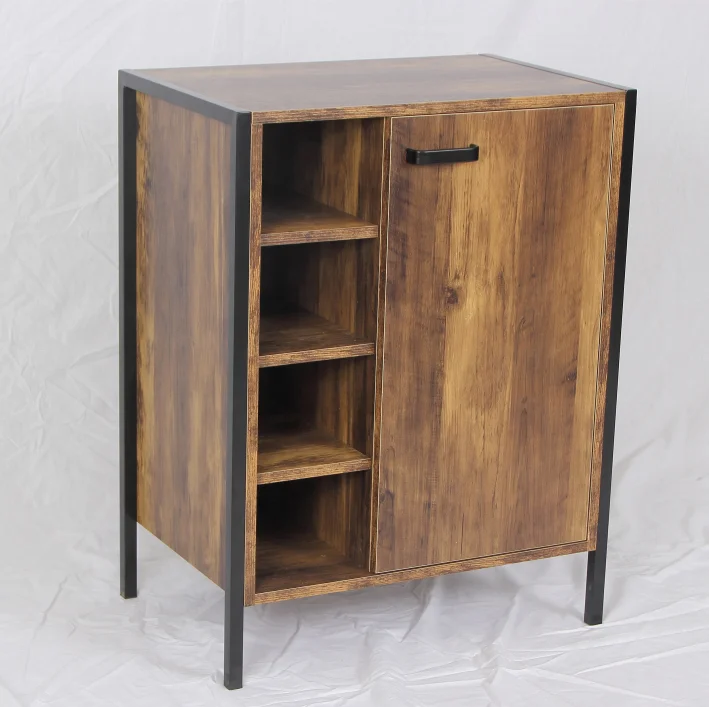 Wooden side  storage organizer sideboard cabinet with shelf modern design