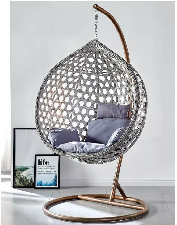 Outdoor Luxury Double Outdoor Garden Wicker Rattan Type Hanging Egg Chair complete
