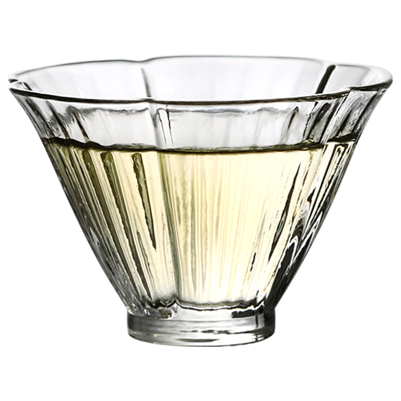 
 JOTO короткий Цветочный лепесток прозрачный стеклянный Cup_XCBR0094  